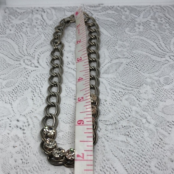 VINTAGE chunky chain dazzling crystal necklace statement - Picture 6 of 6